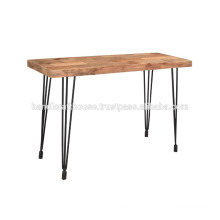Industrial High Wood and Iron Legs Console table